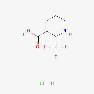 molecular formula C7H11ClF3NO2 B15304468 2-(trifluoromethyl)piperidine-3-carboxylic acid hydrochloride, Mixture of diastereomers 