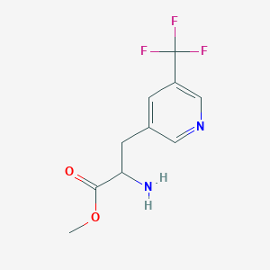 molecular formula C10H11F3N2O2 B15304475 Methyl 2-amino-3-[5-(trifluoromethyl)pyridin-3-yl]propanoate 