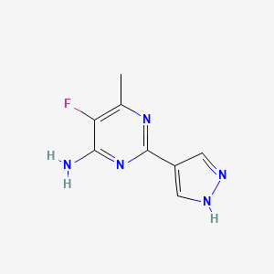 5-fluoro-6-methyl-2-(1H-pyrazol-4-yl)pyrimidin-4-amine