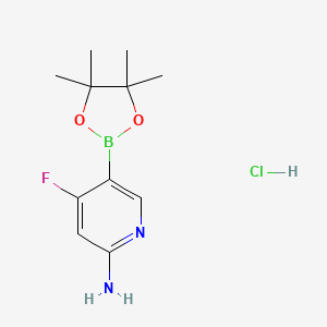 4-Fluoro-5-(4,4,5,5-tetramethyl-1,3,2-dioxaborolan-2-yl)pyridin-2-amine hydrochloride