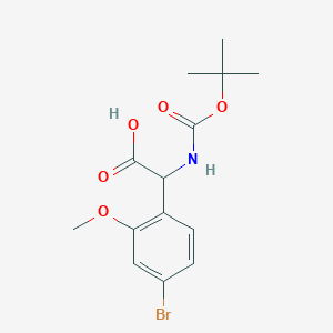 molecular formula C14H18BrNO5 B15304501 2-(4-Bromo-2-methoxyphenyl)-2-{[(tert-butoxy)carbonyl]amino}acetic acid 