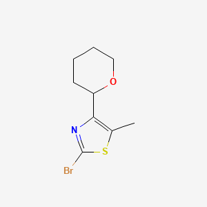 molecular formula C9H12BrNOS B15304512 2-Bromo-5-methyl-4-(oxan-2-yl)-1,3-thiazole 