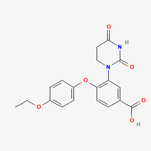 molecular formula C19H18N2O6 B15304531 3-(2,4-Dioxohexahydropyrimidin-1-yl)-4-(4-ethoxyphenoxy)benzoic acid 