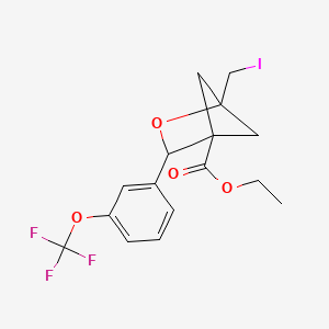 molecular formula C16H16F3IO4 B15304582 Ethyl 1-(iodomethyl)-3-[3-(trifluoromethoxy)phenyl]-2-oxabicyclo[2.1.1]hexane-4-carboxylate 