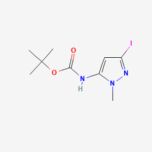 molecular formula C9H14IN3O2 B15304592 tert-butyl N-(3-iodo-1-methyl-1H-pyrazol-5-yl)carbamate 