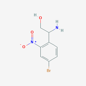 molecular formula C8H9BrN2O3 B15304654 2-Amino-2-(4-bromo-2-nitrophenyl)ethan-1-ol 