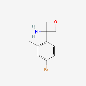 molecular formula C10H12BrNO B15304692 3-(4-Bromo-2-methylphenyl)-3-oxetanamine 