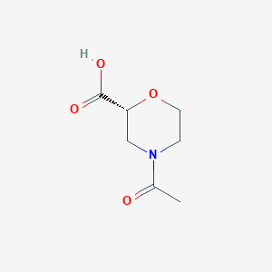 molecular formula C7H11NO4 B15304699 (2R)-4-acetylmorpholine-2-carboxylic acid 