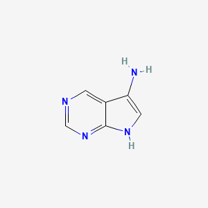 molecular formula C6H6N4 B15304727 7H-pyrrolo[2,3-d]pyrimidin-5-amine 