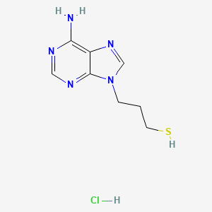 molecular formula C8H12ClN5S B15304744 3-(6-amino-9H-purin-9-yl)propane-1-thiol hydrochloride 