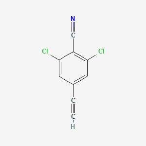 molecular formula C9H3Cl2N B15304834 2,6-Dichloro-4-ethynylbenzonitrile 