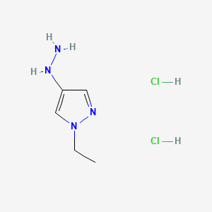 molecular formula C5H12Cl2N4 B15304877 1-ethyl-4-hydrazinyl-1H-pyrazole dihydrochloride 