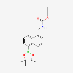 molecular formula C22H30BNO4 B15304897 tert-Butyl ((5-(4,4,5,5-tetramethyl-1,3,2-dioxaborolan-2-yl)naphthalen-1-yl)methyl)carbamate 