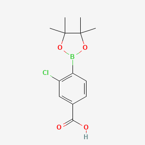 molecular formula C13H16BClO4 B1530490 3-Chloro-4-(4,4,5,5-tetramethyl-1,3,2-dioxaborolan-2-yl)benzoic acid CAS No. 904310-72-1
