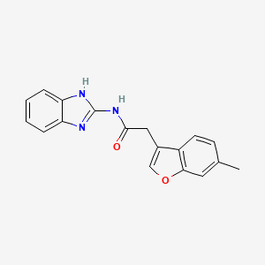 molecular formula C18H15N3O2 B15304926 N-(1H-1,3-benzodiazol-2-yl)-2-(6-methyl-1-benzofuran-3-yl)acetamide 