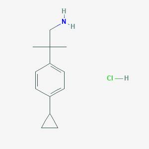 2-(4-Cyclopropylphenyl)-2-methylpropan-1-amine hydrochloride