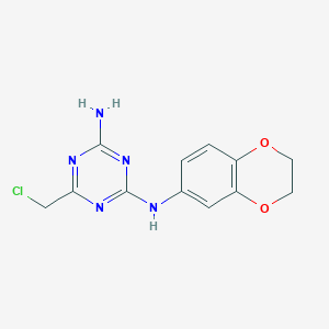 molecular formula C12H12ClN5O2 B1530500 6-(氯甲基)-N-(2,3-二氢-1,4-苯并二氧杂环-6-基)-1,3,5-三嗪-2,4-二胺 CAS No. 1379811-53-6