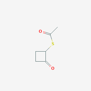 molecular formula C6H8O2S B15305016 2-(Acetylsulfanyl)cyclobutan-1-one 