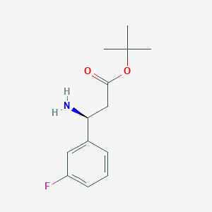 molecular formula C13H18FNO2 B15305019 tert-butyl (3S)-3-amino-3-(3-fluorophenyl)propanoate 