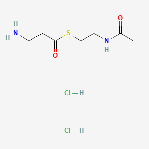 molecular formula C7H16Cl2N2O2S B15305068 N-{2-[(3-aminopropanoyl)sulfanyl]ethyl}acetamide dihydrochloride 