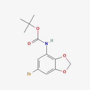 molecular formula C12H14BrNO4 B15305080 tert-butyl N-(6-bromo-1,3-benzodioxol-4-yl)carbamate 