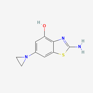 2-Amino-6-(aziridin-1-yl)-1,3-benzothiazol-4-ol