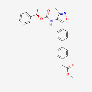 molecular formula C29H28N2O5 B1530518 [4'-[3-甲基-4-[[[((R)-1-苯乙基)氧羰基]氨基]异恶唑-5-基]联苯-4-基]乙酸乙酯 CAS No. 1228690-38-7