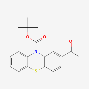 molecular formula C19H19NO3S B15305355 tert-Butyl 2-acetyl-10H-phenothiazine-10-carboxylate 