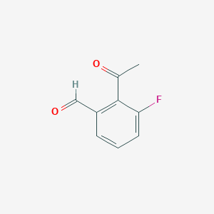 molecular formula C9H7FO2 B15305357 2-Acetyl-3-fluorobenzaldehyde 