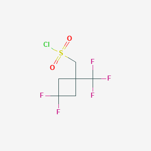 molecular formula C6H6ClF5O2S B15305415 [3,3-Difluoro-1-(trifluoromethyl)cyclobutyl]methanesulfonyl chloride 