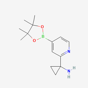 1-[4-(Tetramethyl-1,3,2-dioxaborolan-2-yl)pyridin-2-yl]cyclopropan-1-amine