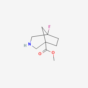 molecular formula C9H14FNO2 B15305466 Methyl 5-fluoro-3-azabicyclo[3.2.1]octane-1-carboxylate 