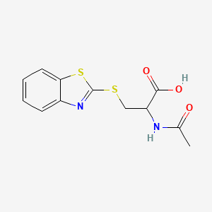 molecular formula C12H12N2O3S2 B15305507 3-(1,3-Benzothiazol-2-ylsulfanyl)-2-acetamidopropanoic acid 