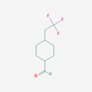 molecular formula C9H13F3O B15305526 4-(2,2,2-Trifluoroethyl)cyclohexane-1-carbaldehyde 