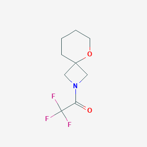 molecular formula C9H12F3NO2 B15305549 2,2,2-Trifluoro-1-{5-oxa-2-azaspiro[3.5]nonan-2-yl}ethan-1-one 