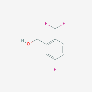 molecular formula C8H7F3O B15305607 [2-(Difluoromethyl)-5-fluorophenyl]methanol 