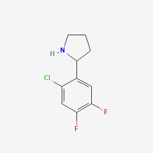 molecular formula C10H10ClF2N B15305617 2-(2-Chloro-4,5-difluorophenyl)pyrrolidine 