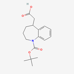 molecular formula C17H23NO4 B15305665 2-{1-[(tert-butoxy)carbonyl]-2,3,4,5-tetrahydro-1H-1-benzazepin-5-yl}acetic acid 