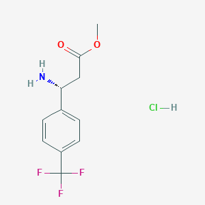 molecular formula C11H13ClF3NO2 B15305694 methyl (3R)-3-amino-3-[4-(trifluoromethyl)phenyl]propanoate hydrochloride 