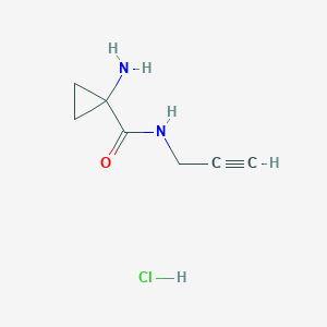 molecular formula C7H11ClN2O B15305723 1-amino-N-(prop-2-yn-1-yl)cyclopropane-1-carboxamide hydrochloride 