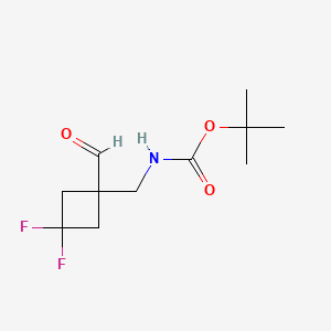 tert-butyl N-[(3,3-difluoro-1-formylcyclobutyl)methyl]carbamate