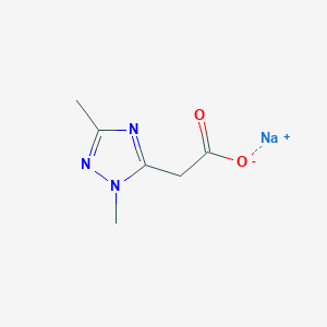 molecular formula C6H8N3NaO2 B15305772 sodium 2-(1,3-dimethyl-1H-1,2,4-triazol-5-yl)acetate 