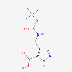 molecular formula C10H15N3O4 B15305789 4-({[(tert-butoxy)carbonyl]amino}methyl)-1H-pyrazole-3-carboxylic acid CAS No. 2639403-72-6