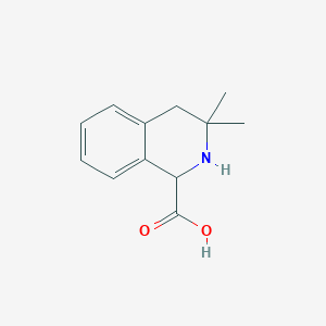 molecular formula C12H15NO2 B15305828 3,3-Dimethyl-1,2,3,4-tetrahydroisoquinoline-1-carboxylicacid 