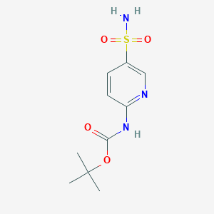 molecular formula C10H15N3O4S B15305841 Tert-butyl (5-sulfamoylpyridin-2-yl)carbamate 