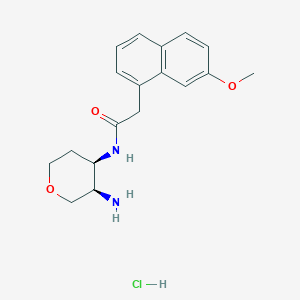 rac-N-[(3R,4R)-3-aminooxan-4-yl]-2-(7-methoxynaphthalen-1-yl)acetamide hydrochloride, cis