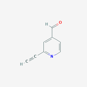 molecular formula C8H5NO B15305879 2-Ethynylpyridine-4-carbaldehyde 