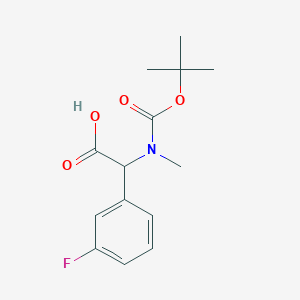 molecular formula C14H18FNO4 B15305883 2-{[(Tert-butoxy)carbonyl](methyl)amino}-2-(3-fluorophenyl)acetic acid 