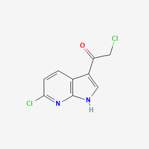 molecular formula C9H6Cl2N2O B15305924 Ethanone, 2-chloro-1-(6-chloro-1H-pyrrolo[2,3-b]pyridin-3-yl)- 