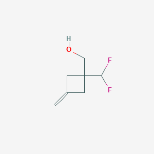 molecular formula C7H10F2O B15305930 [1-(Difluoromethyl)-3-methylidenecyclobutyl]methanol 